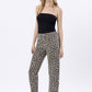 Left 45 degrees product image of Leopard - High Rise Leopard Print Barrel Jeans