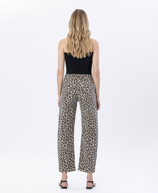 Back product images of Leopard - High Rise Leopard Print Barrel Jeans