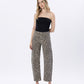 Front product images of Leopard - High Rise Leopard Print Barrel Jeans