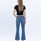 Back product images of Marine - Mid Rise Raw Step Hem Kick Flare Jeans