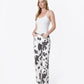 Left 45 degrees product image of Cow Print - High Rise Full Length Wide Leg Jeans