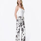 Right 45 degrees product image of Cow Print - High Rise Full Length Wide Leg Jeans