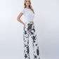 Right 45 degrees product image of Cow Print - High Rise Full Length Wide Leg Jeans