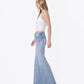 Left side product images of Intrigue - High Rise Hotfix Embellished Wide Leg Jeans