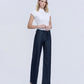 Right 45 degrees product image of Well Made - High Rise Self Tie W Seam Detail Wide Leg Jeans