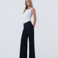 Left 45 degrees product image of Surviving - Mid Rise Trouser Fold Wide Leg Jeans