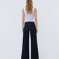 Back product images of Surviving - Mid Rise Trouser Fold Wide Leg Jeans