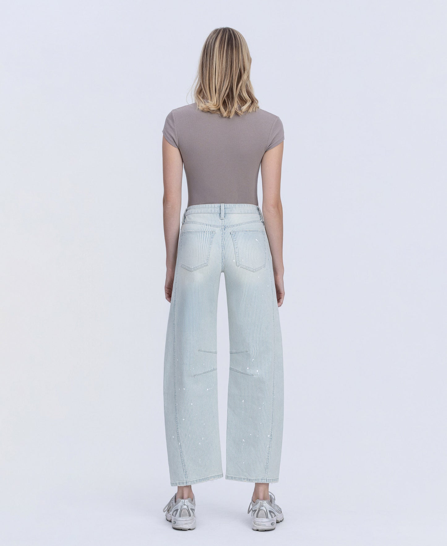Back product images of Stripe - High Rise Paint Splash Tinted Barrel Jeans