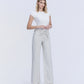 Right 45 degrees product image of Stripe - High Rise Waist Tie Extreme Wide Leg Jeans