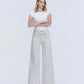 Front product images of Stripe - High Rise Waist Tie Extreme Wide Leg Jeans
