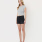 Left 45 degrees product image of Black - High Rise Super Soft Cuffed Denim Shorts
