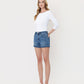 Left 45 degrees product image of Medium Wash - High Rise Super Soft Cuffed Denim Shorts