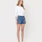 Right 45 degrees product image of Medium Wash - High Rise Super Soft Cuffed Denim Shorts
