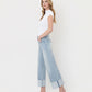 Left side product images of Stripe - High Rise Cuffed Crop Wide Leg Jeans