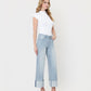 Right 45 degrees product image of Stripe - High Rise Cuffed Crop Wide Leg Jeans