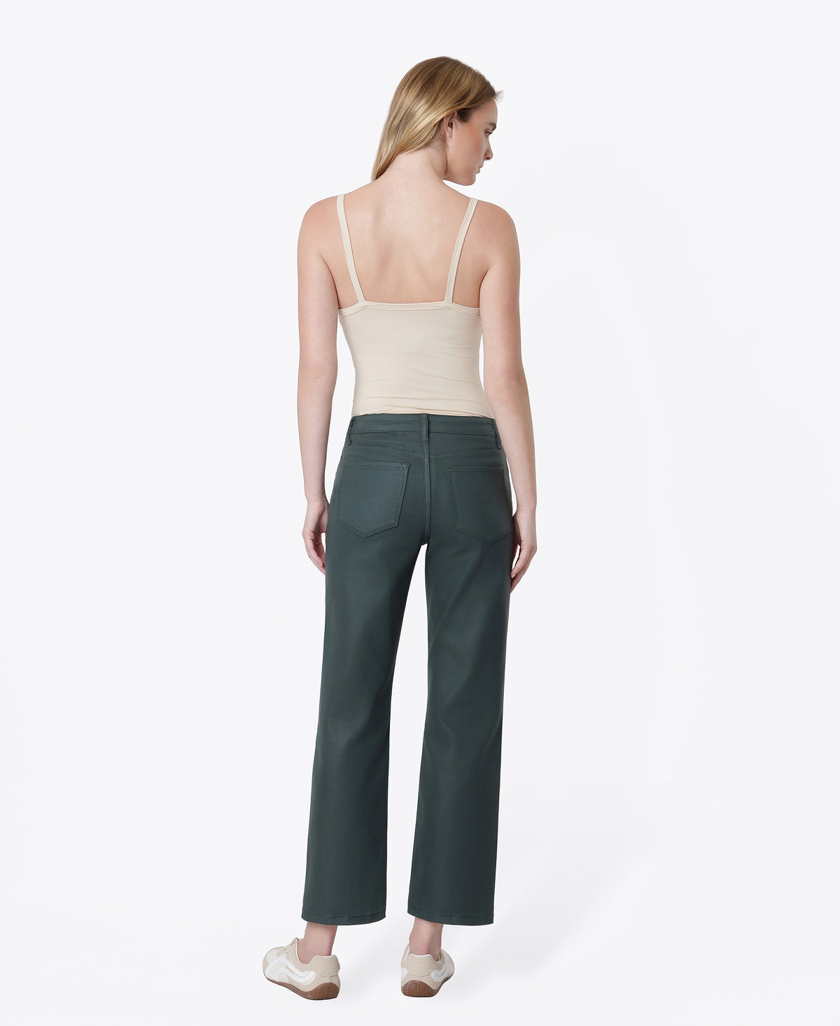 Back product images of Darkest Spruce - High Rise Coated Crop Straight Jeans