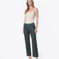 Left 45-degree product image of Darkest Spruce - High Rise Coated Crop Straight Jeans
