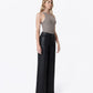 Right 45 degrees product image of Black - High Rise Patch Pocket Coated Wide Leg Jeans