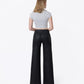 Back product images of Black - High Rise Trouser Hem Coated Wide Leg Jeans