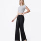 Left 45 degrees product image of Black - High Rise Trouser Hem Coated Wide Leg Jeans