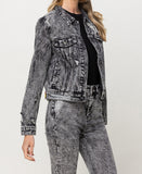 Right 45 degrees product image of Time Travel - Distressed Patched Classic Fit Jacket