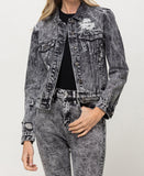 Front product images of Time Travel - Distressed Patched Classic Fit Jacket