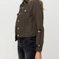 Left 45 degrees product image of Amazonia - Distressed Olive Classic Fit Jacket