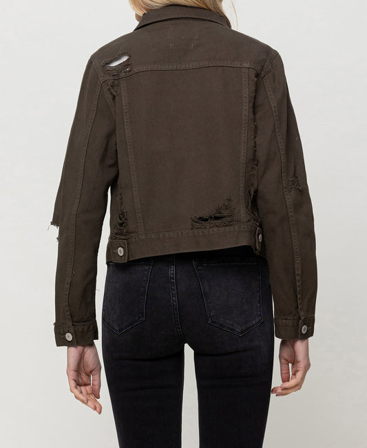 Back product images of Amazonia - Distressed Olive Classic Fit Jacket