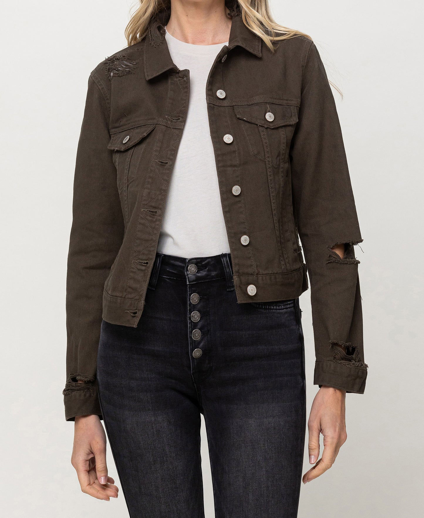 Front product images of Amazonia - Distressed Olive Classic Fit Jacket