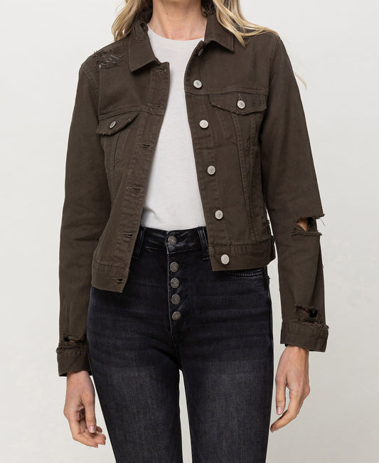 Front product images of Amazonia - Distressed Olive Classic Fit Jacket