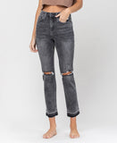 Left 45 degrees product image of Thrills - High Rise Released Hem Straight Jeans