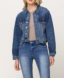 Front product images of Tough Love - Balloon Sleeve Denim Jeans Jacket