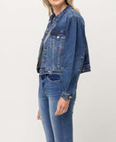 Left side product images of Tough Love - Balloon Sleeve Denim Jeans Jacket