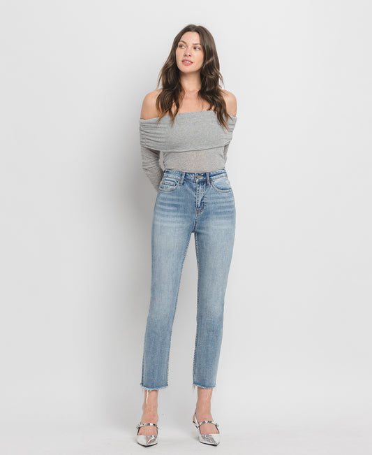 Front product images of Swish - Super High Rise Slim Cropped Straight Jeans