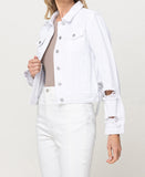 Left 45 degrees product image of Optic White - Classic Fit Denim Jacket